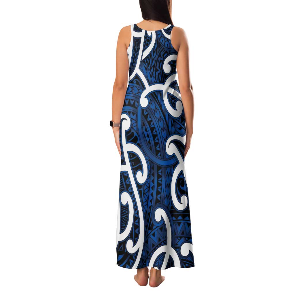 Aotearoa Maori Kowhaiwhai Family Matching Tank Maxi Dress and Hawaiian Shirt Kikorangi Puhoro and Patiki LT9 - Polynesian Pride