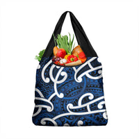 Aotearoa Maori Kowhaiwhai Grocery Bag Kikorangi Puhoro and Patiki