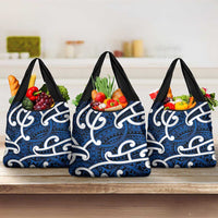 Aotearoa Maori Kowhaiwhai Grocery Bag Kikorangi Puhoro and Patiki