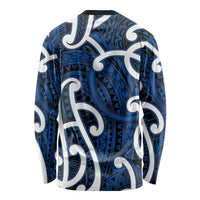 Aotearoa Maori Kowhaiwhai Long Sleeve Shirt Kikorangi Puhoro and Patiki
