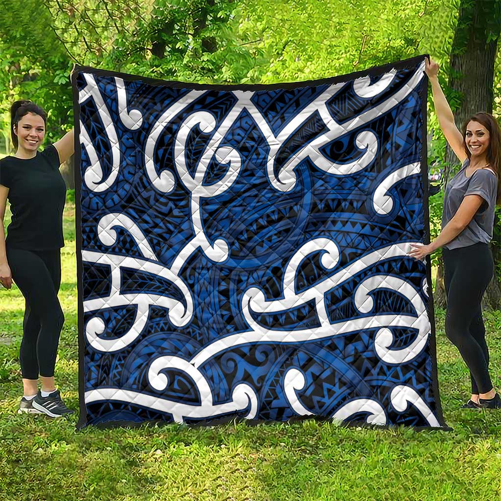 Aotearoa Maori Kowhaiwhai Quilt Kikorangi Puhoro and Patiki