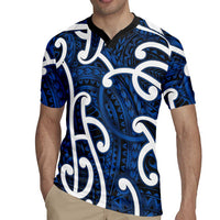Aotearoa Maori Kowhaiwhai Rugby Jersey Kikorangi Puhoro and Patiki