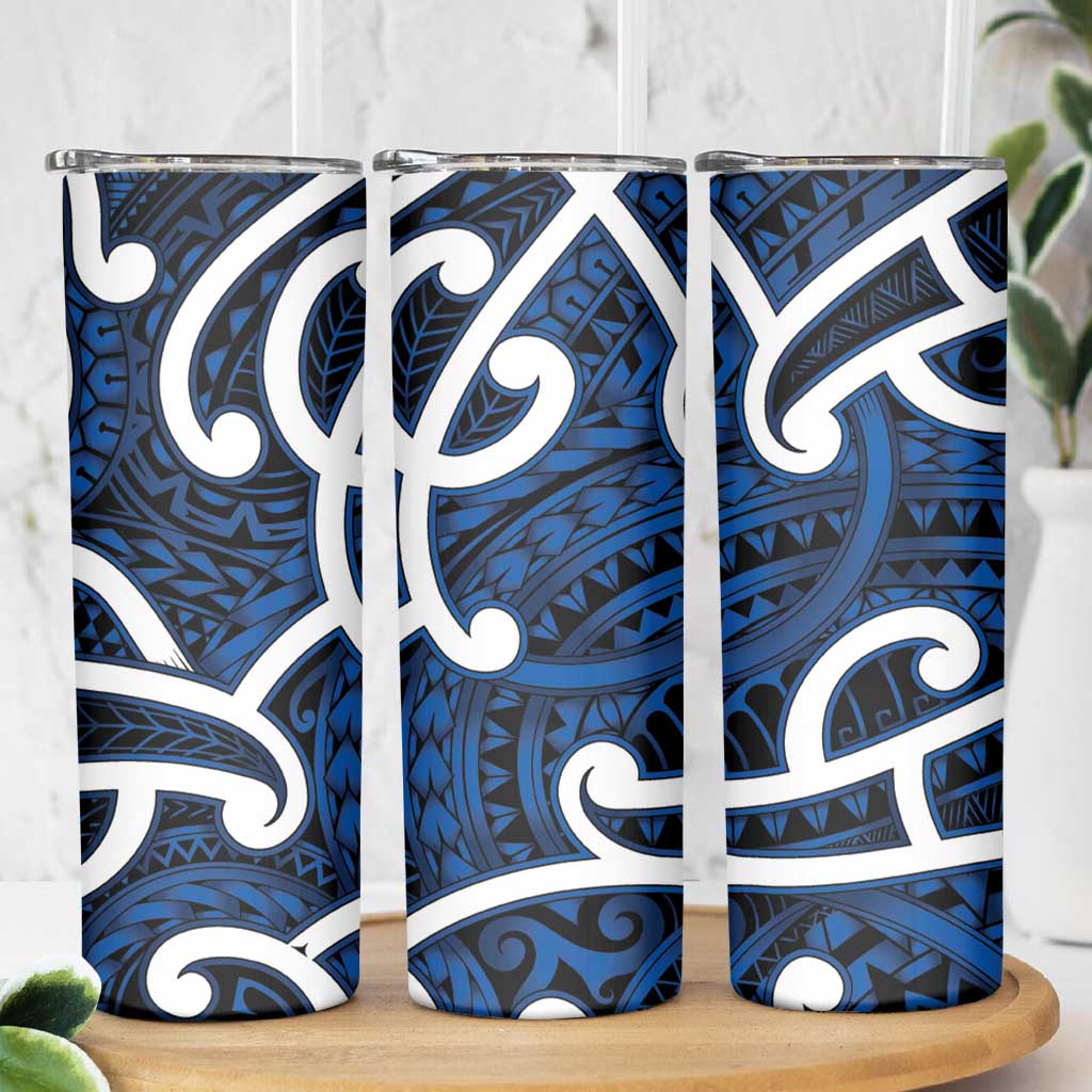 Aotearoa Maori Kowhaiwhai Skinny Tumbler Kikorangi Puhoro and Patiki LT9 - Polynesian Pride