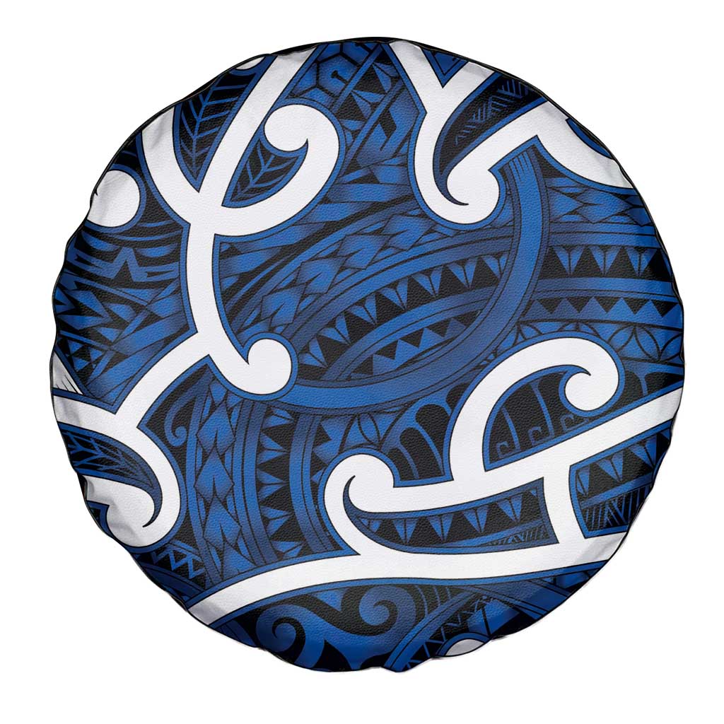 Aotearoa Maori Kowhaiwhai Spare Tire Cover Kikorangi Puhoro and Patiki