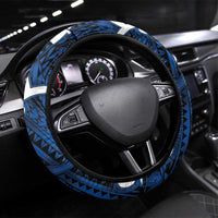 Aotearoa Maori Kowhaiwhai Steering Wheel Cover Kikorangi Puhoro and Patiki