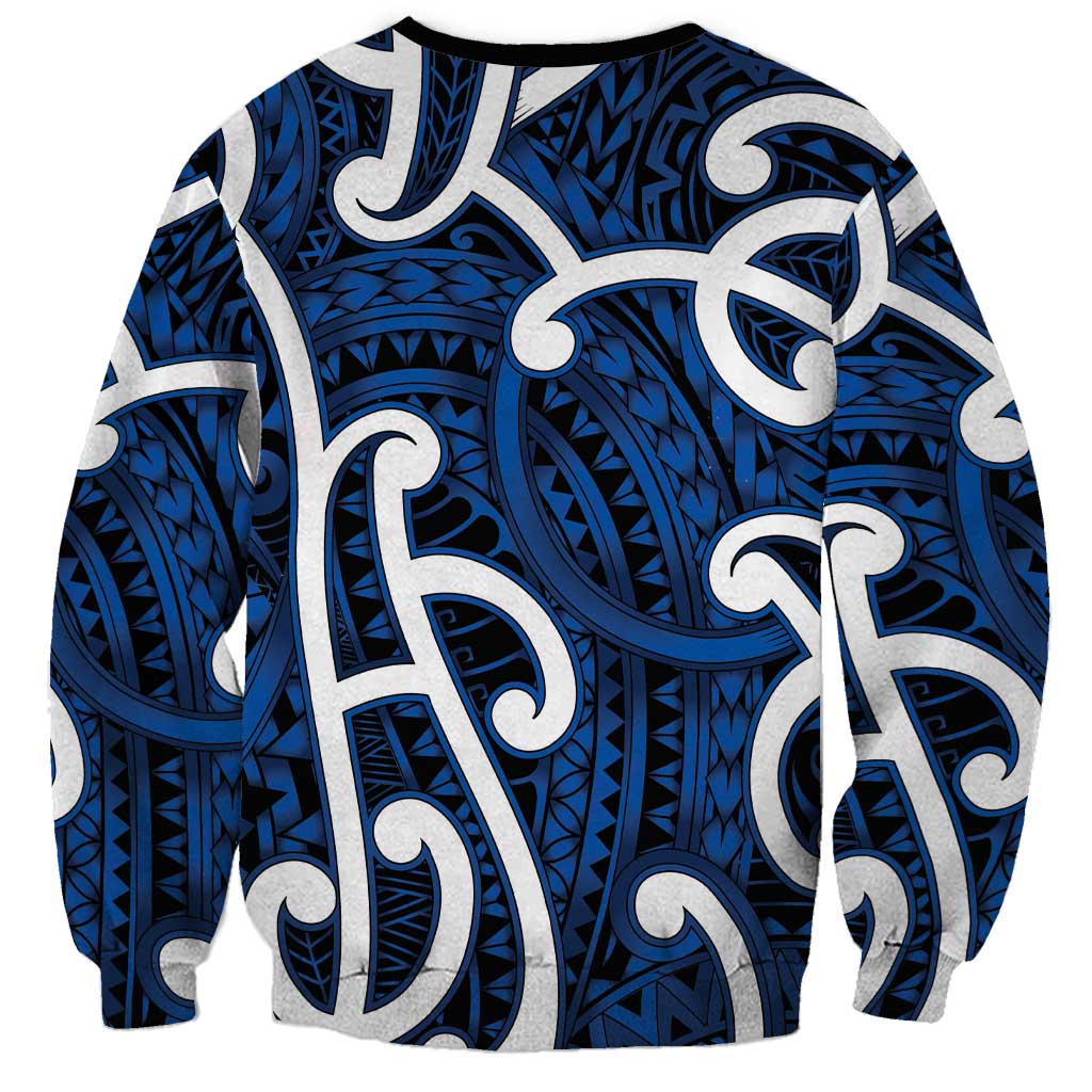 Aotearoa Maori Kowhaiwhai Sweatshirt Kikorangi Puhoro and Patiki