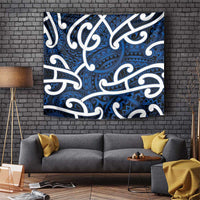 Aotearoa Maori Kowhaiwhai Tapestry Kikorangi Puhoro and Patiki