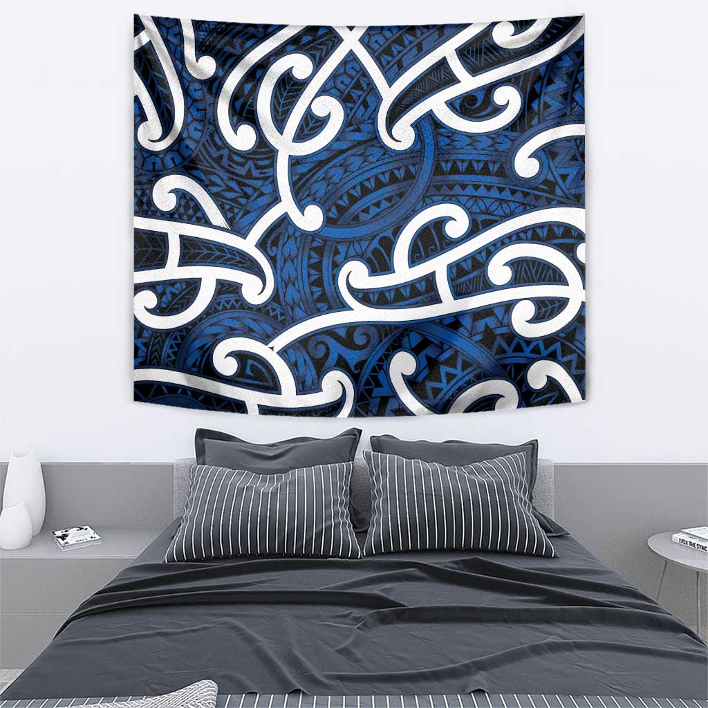 Aotearoa Maori Kowhaiwhai Tapestry Kikorangi Puhoro and Patiki