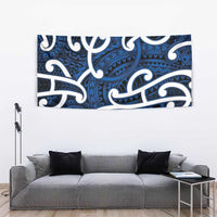 Aotearoa Maori Kowhaiwhai Tapestry Kikorangi Puhoro and Patiki