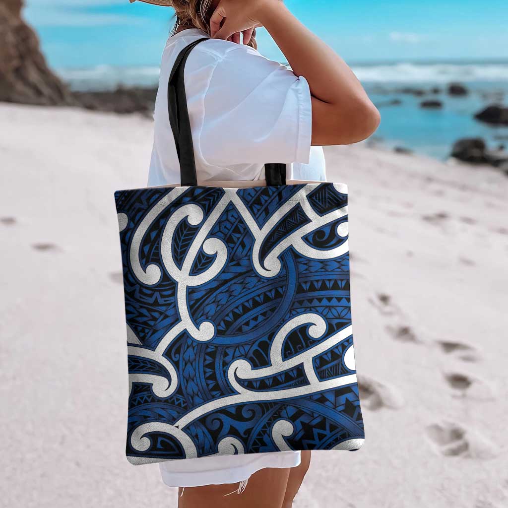 Aotearoa Maori Kowhaiwhai Tote Bag Kikorangi Puhoro and Patiki
