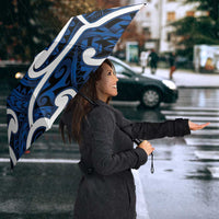 Aotearoa Maori Kowhaiwhai Umbrella Kikorangi Puhoro and Patiki