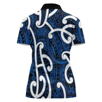 Aotearoa Maori Kowhaiwhai Women Polo Shirt Kikorangi Puhoro and Patiki LT9 - Polynesian Pride