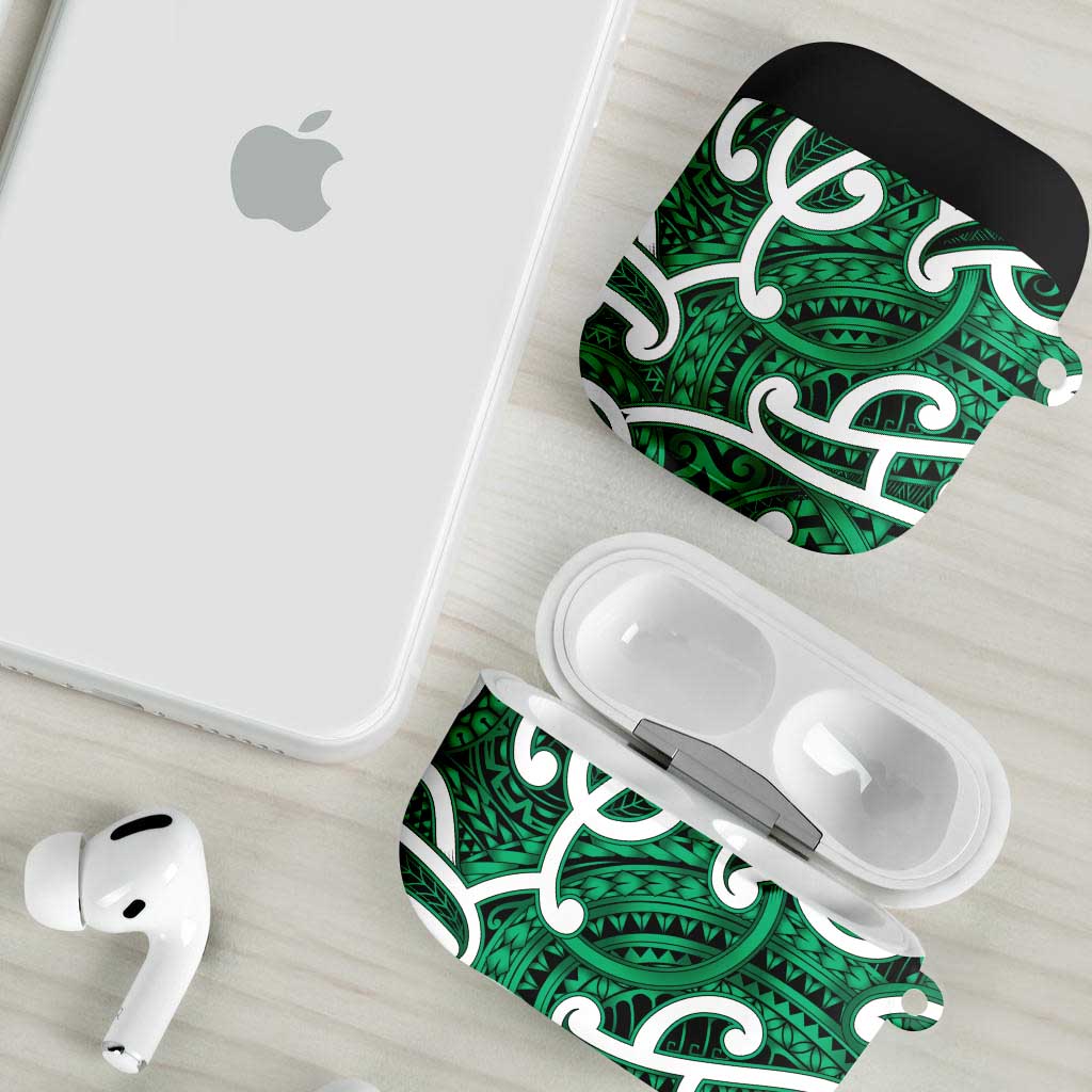 Aotearoa Maori Kowhaiwhai AirPods Case Kakariki Puhoro and Patiki