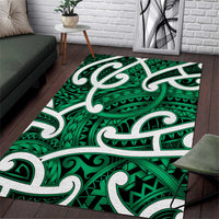 Aotearoa Maori Kowhaiwhai Area Rug Kakariki Puhoro and Patiki