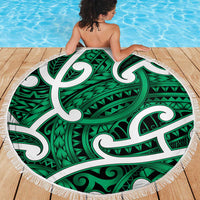 Aotearoa Maori Kowhaiwhai Beach Blanket Kakariki Puhoro and Patiki