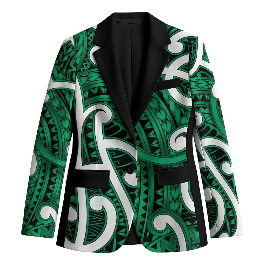 Aotearoa Maori Kowhaiwhai Blazer Kakariki Puhoro and Patiki