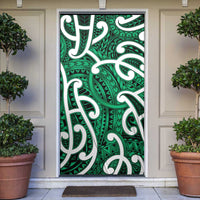 Aotearoa Maori Kowhaiwhai Door Cover Kakariki Puhoro and Patiki