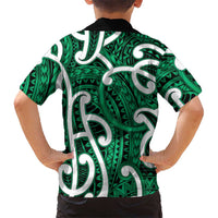 Aotearoa Maori Kowhaiwhai Family Matching Mermaid Dress and Hawaiian Shirt Kakariki Puhoro and Patiki LT9 - Polynesian Pride
