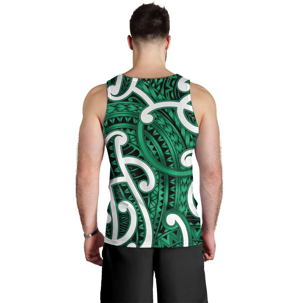 Aotearoa Maori Kowhaiwhai Men Tank Top Kakariki Puhoro and Patiki