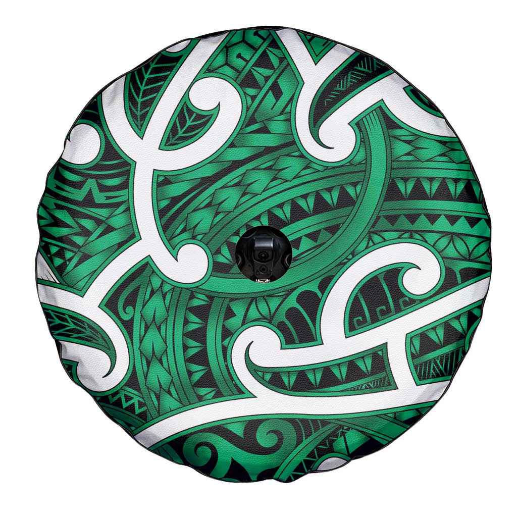 Aotearoa Maori Kowhaiwhai Spare Tire Cover Kakariki Puhoro and Patiki