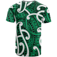 Aotearoa Maori Kowhaiwhai T Shirt Kakariki Puhoro and Patiki