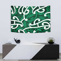 Aotearoa Maori Kowhaiwhai Tapestry Kakariki Puhoro and Patiki