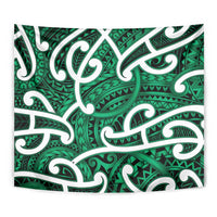 Aotearoa Maori Kowhaiwhai Tapestry Kakariki Puhoro and Patiki