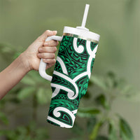 Aotearoa Maori Kowhaiwhai Tumbler With Handle Kakariki Puhoro and Patiki