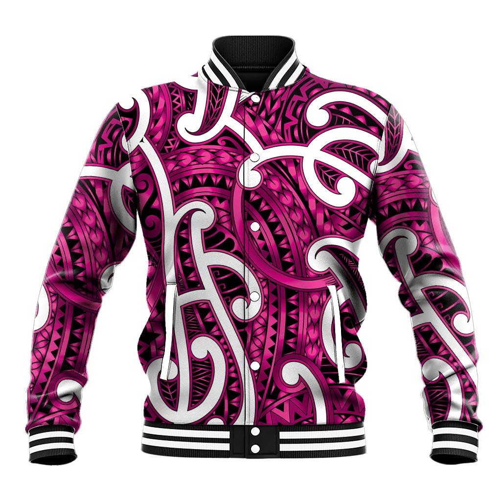Aotearoa Maori Kowhaiwhai Baseball Jacket Mawhero Puhoro and Patiki
