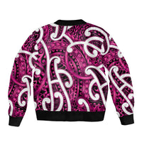 Aotearoa Maori Kowhaiwhai Bomber Jacket Mawhero Puhoro and Patiki
