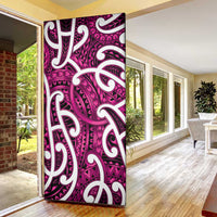 Aotearoa Maori Kowhaiwhai Door Cover Mawhero Puhoro and Patiki