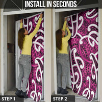 Aotearoa Maori Kowhaiwhai Door Cover Mawhero Puhoro and Patiki