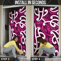 Aotearoa Maori Kowhaiwhai Door Cover Mawhero Puhoro and Patiki