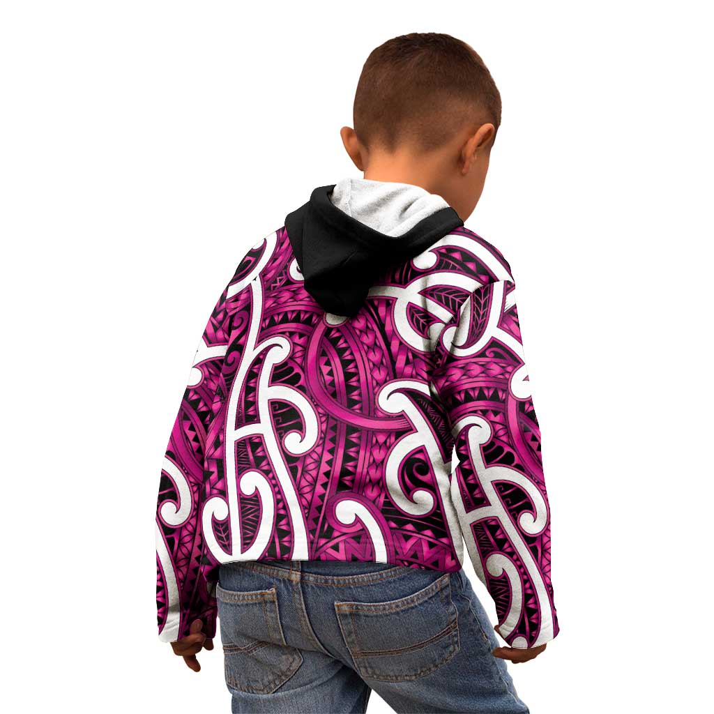Aotearoa Maori Kowhaiwhai Kid Hoodie Mawhero Puhoro and Patiki