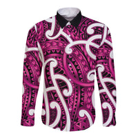 Aotearoa Maori Kowhaiwhai Long Sleeve Button Shirt Mawhero Puhoro and Patiki