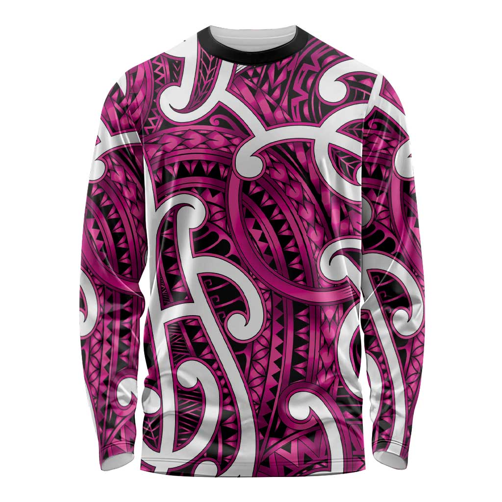 Aotearoa Maori Kowhaiwhai Long Sleeve Shirt Mawhero Puhoro and Patiki