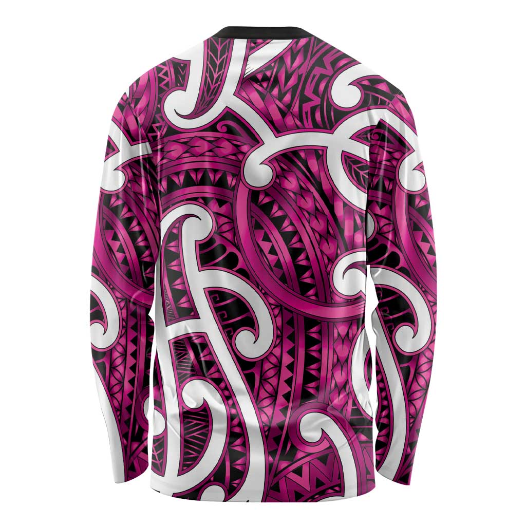 Aotearoa Maori Kowhaiwhai Long Sleeve Shirt Mawhero Puhoro and Patiki