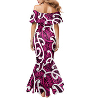 Aotearoa Maori Kowhaiwhai Mermaid Dress Mawhero Puhoro and Patiki