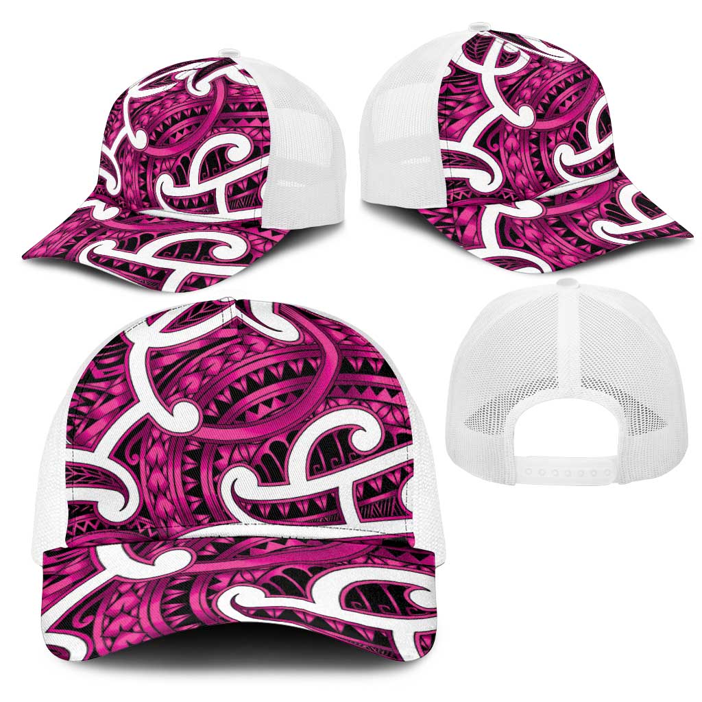 Aotearoa Maori Kowhaiwhai Mesh Trucker Cap Mawhero Puhoro and Patiki
