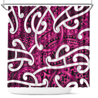 Aotearoa Maori Kowhaiwhai Shower Curtain Mawhero Puhoro and Patiki