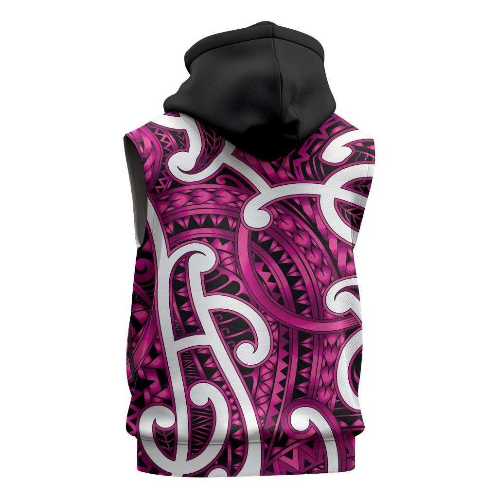 Aotearoa Maori Kowhaiwhai Sleeveless Hoodie Mawhero Puhoro and Patiki