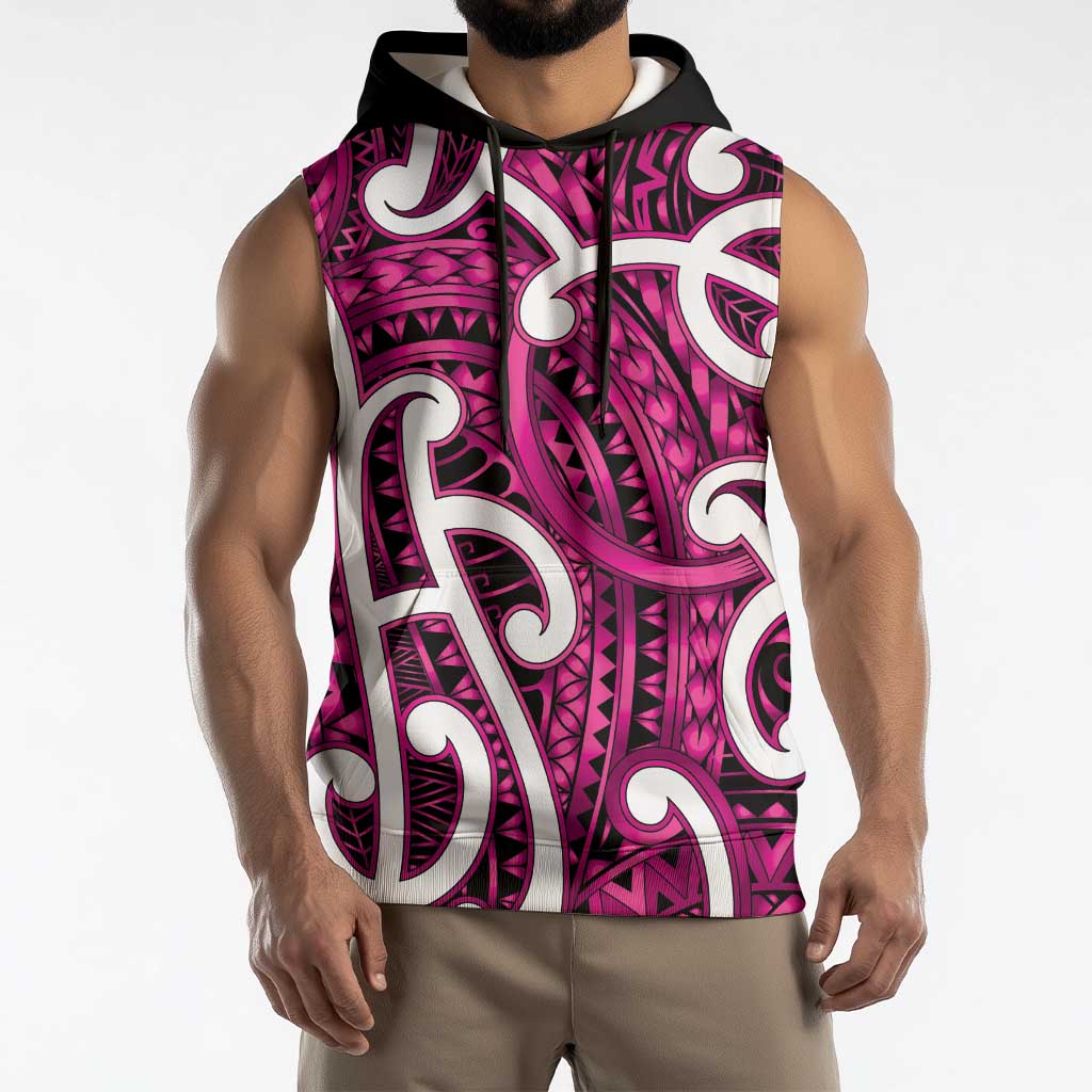 Aotearoa Maori Kowhaiwhai Sleeveless Hoodie Mawhero Puhoro and Patiki