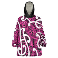 Aotearoa Maori Kowhaiwhai Wearable Blanket Hoodie Mawhero Puhoro and Patiki