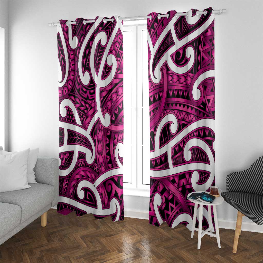 Aotearoa Maori Kowhaiwhai Window Curtain Mawhero Puhoro and Patiki
