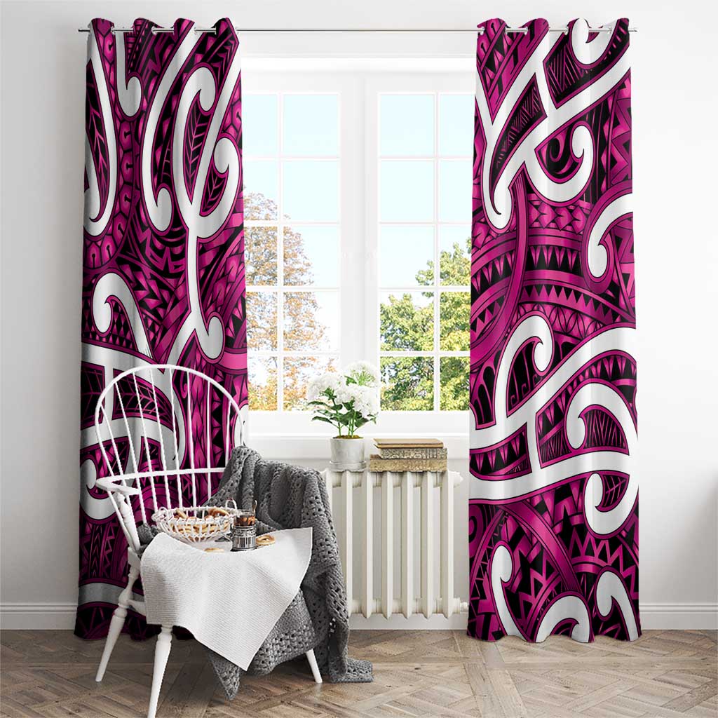 Aotearoa Maori Kowhaiwhai Window Curtain Mawhero Puhoro and Patiki