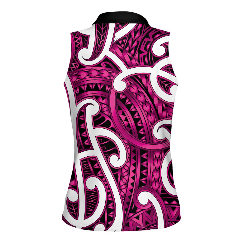 Aotearoa Maori Kowhaiwhai Women Sleeveless Polo Shirt Mawhero Puhoro and Patiki LT9 - Polynesian Pride