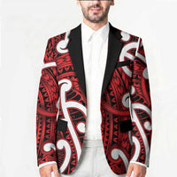 Aotearoa Maori Kowhaiwhai Blazer Whero Puhoro and Patiki