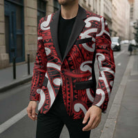 Aotearoa Maori Kowhaiwhai Blazer Whero Puhoro and Patiki