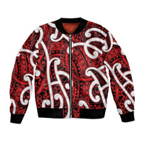 Aotearoa Maori Kowhaiwhai Bomber Jacket Whero Puhoro and Patiki