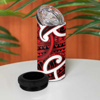 Aotearoa Maori Kowhaiwhai 4 in 1 Can Cooler Tumbler Whero Puhoro and Patiki